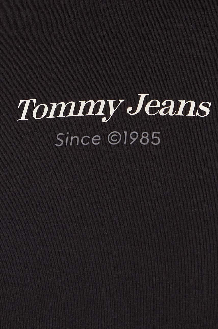 Tommy Jeans Tričko s dlhým rukávom dámsky čierna farba s polorolákom - Pepit.sk