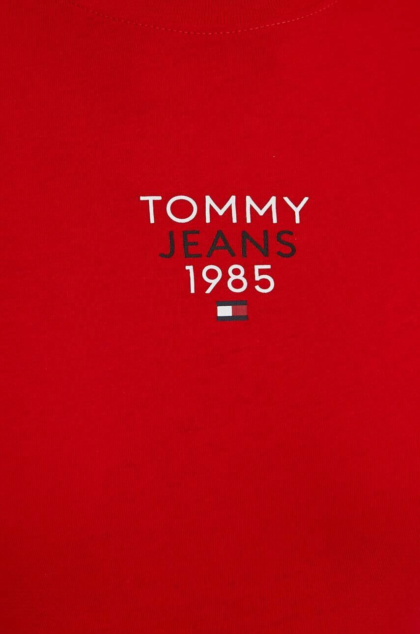 Tommy Jeans Tričko s dlhým rukávom dámsky červená farba - Pepit.sk