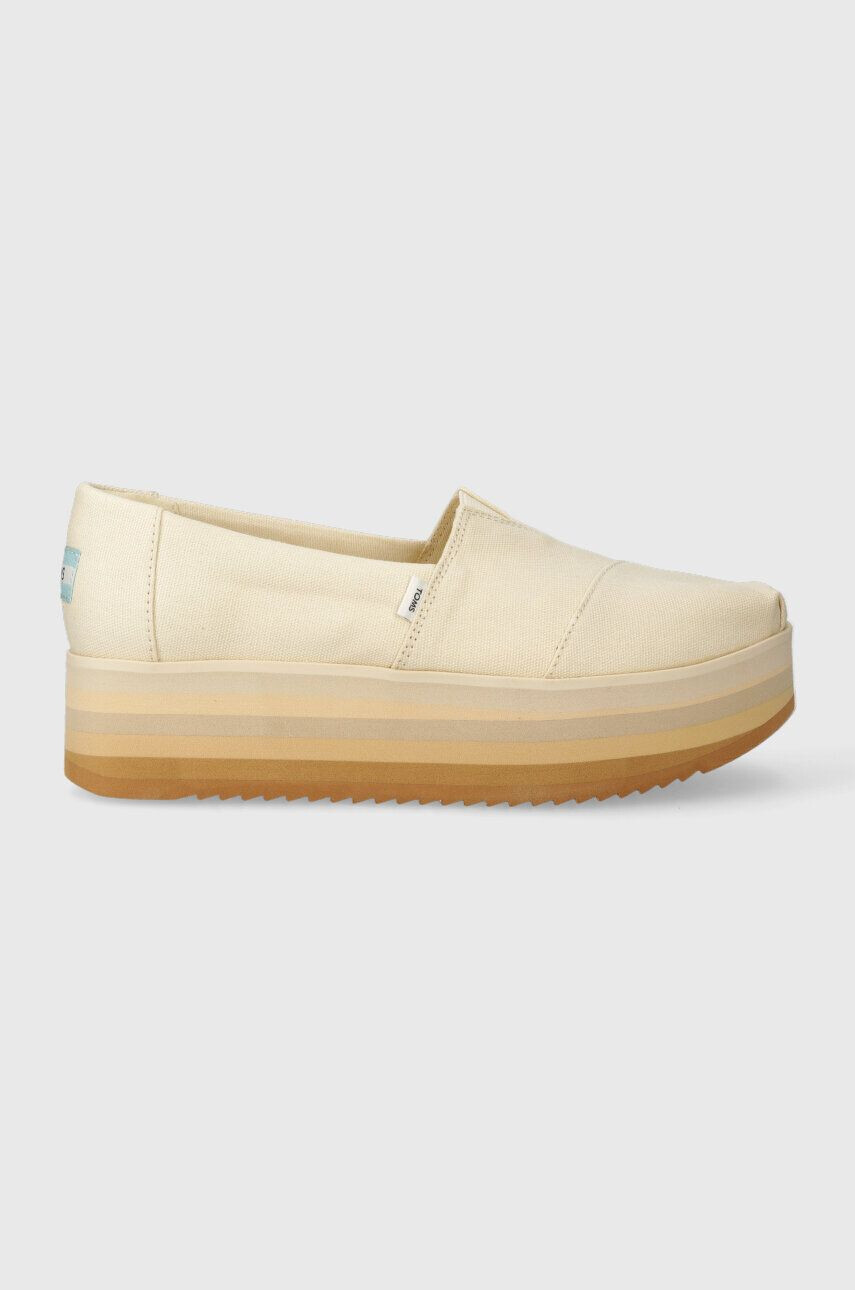 Toms Espadrilky béžová farba na platforme - Pepit.sk