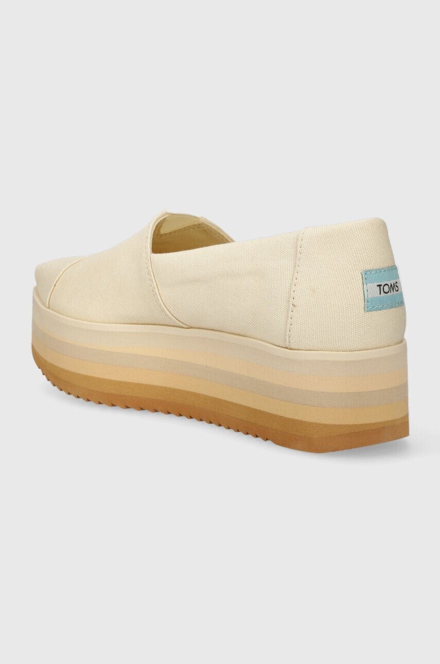 Toms Espadrilky béžová farba na platforme - Pepit.sk