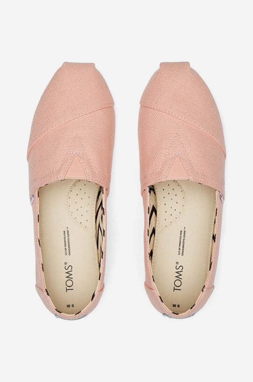 Toms Espadrilky Alpargata 10019634 PEACH BLUSH dámske oranžová farba - Pepit.sk