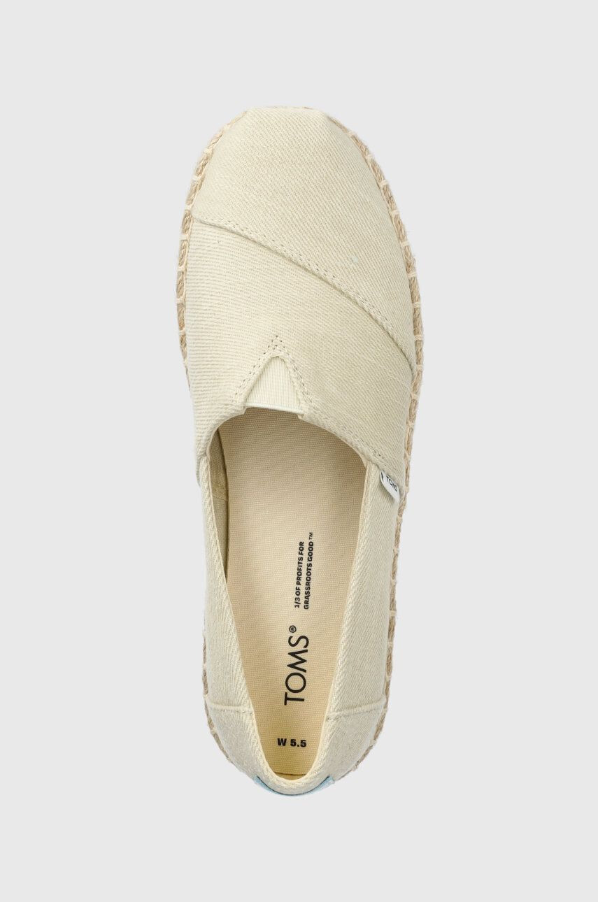 Toms Espadrilky Alpargata Platform Rope béžová farba - Pepit.sk