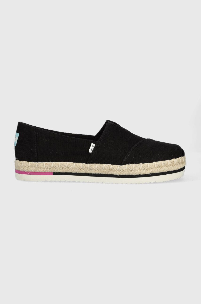 Toms Espadrilky Alpargata Platform Rope čierna farba 10017831 - Pepit.sk