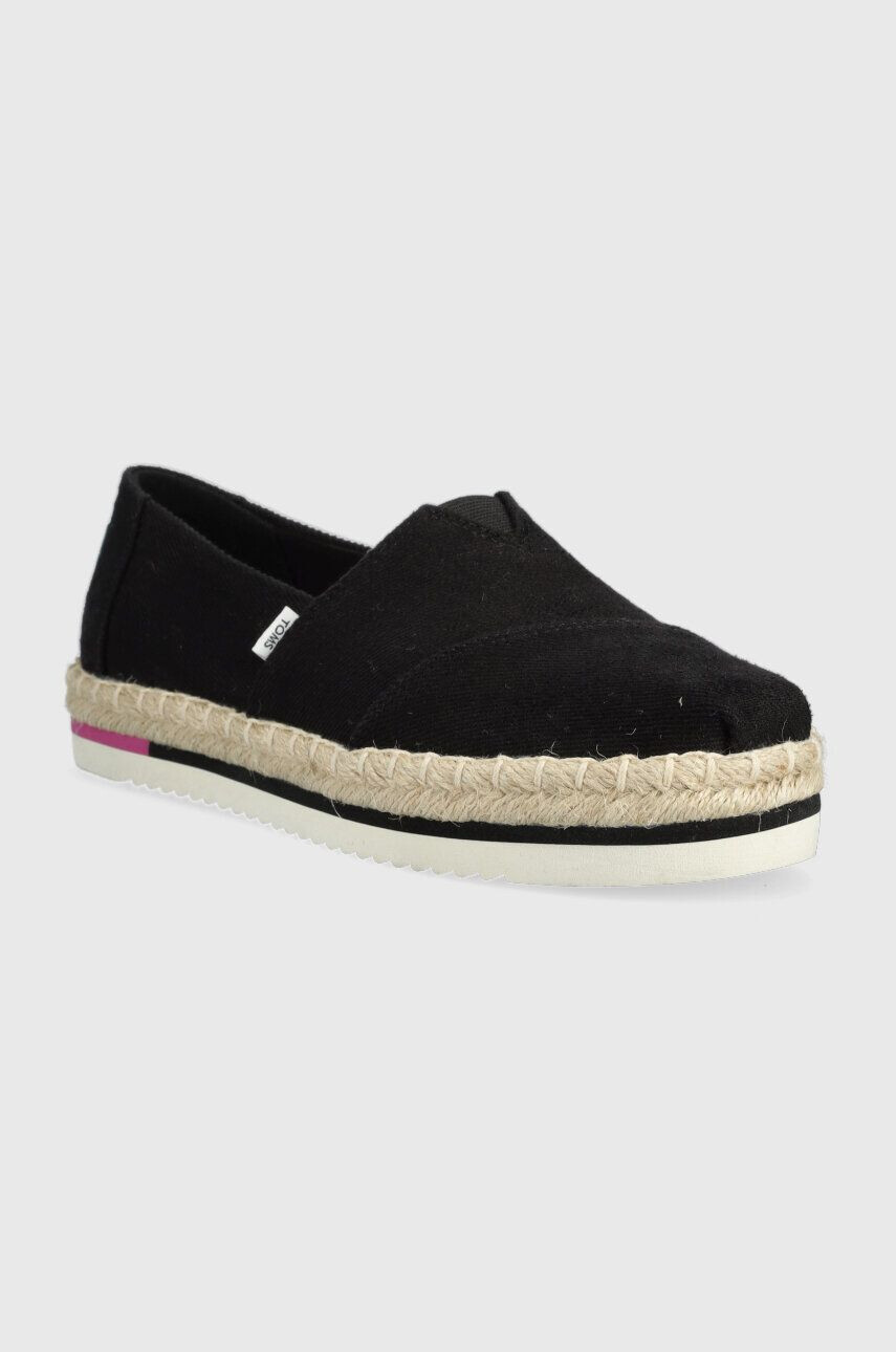 Toms Espadrilky Alpargata Platform Rope čierna farba 10017831 - Pepit.sk