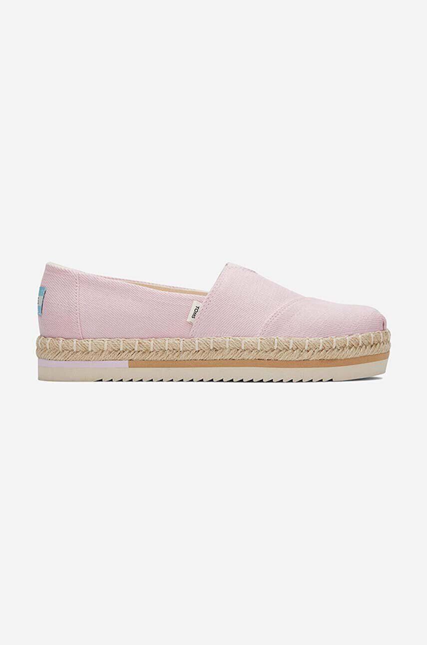 Toms Espadrilky Heavy Twill Platform Rope Alpargata ružová farba - Pepit.sk