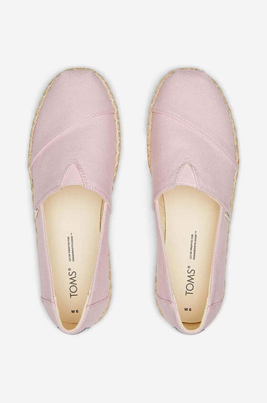 Toms Espadrilky Heavy Twill Platform Rope Alpargata ružová farba - Pepit.sk