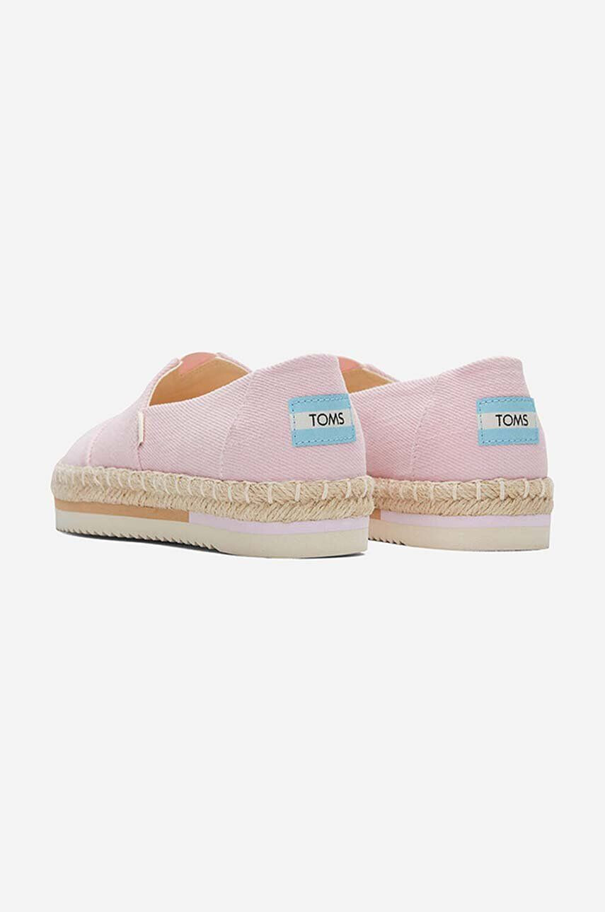 Toms Espadrilky Heavy Twill Platform Rope Alpargata ružová farba - Pepit.sk