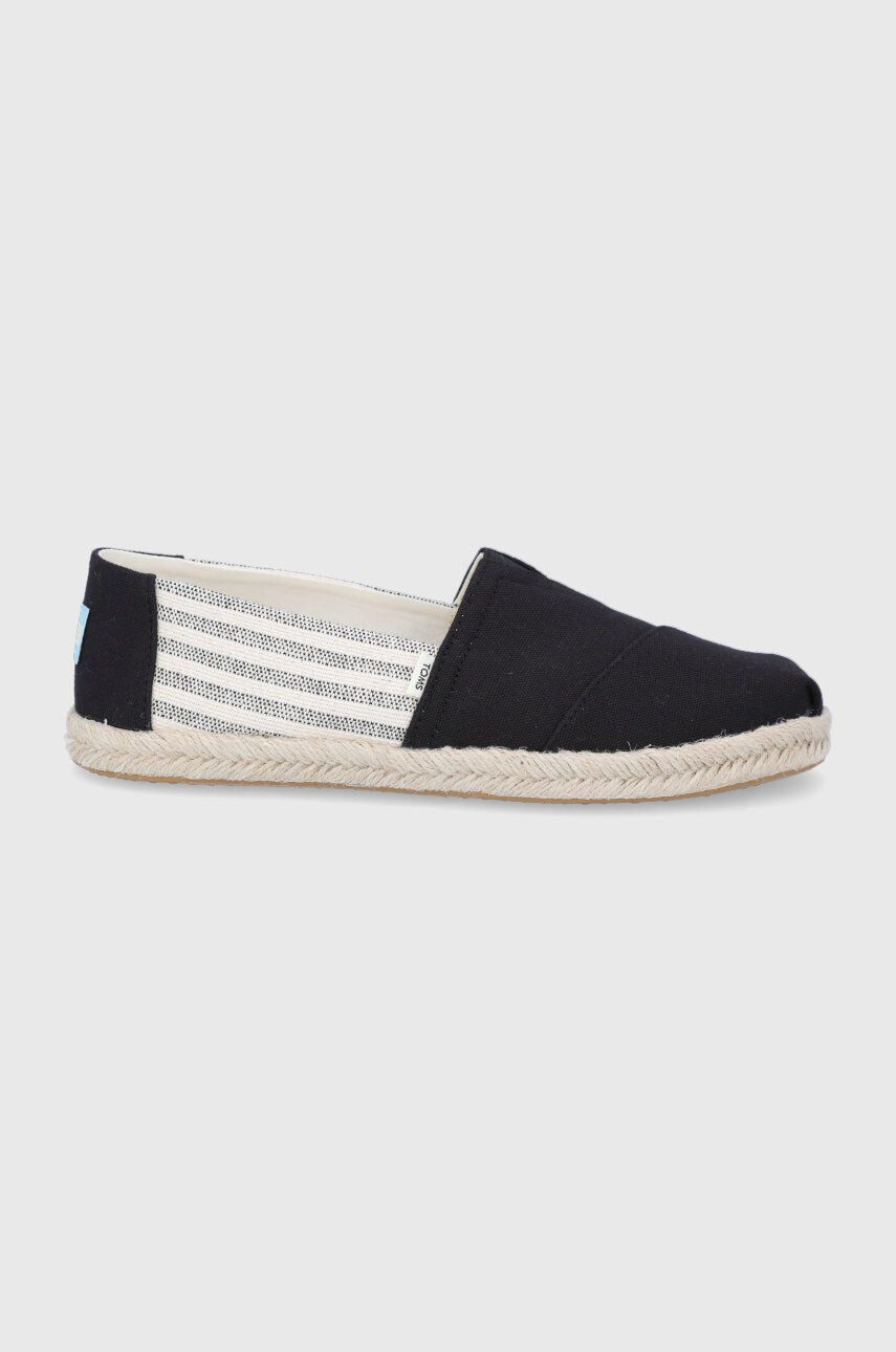 Toms Espadrilky University Stripes čierna farba - Pepit.sk