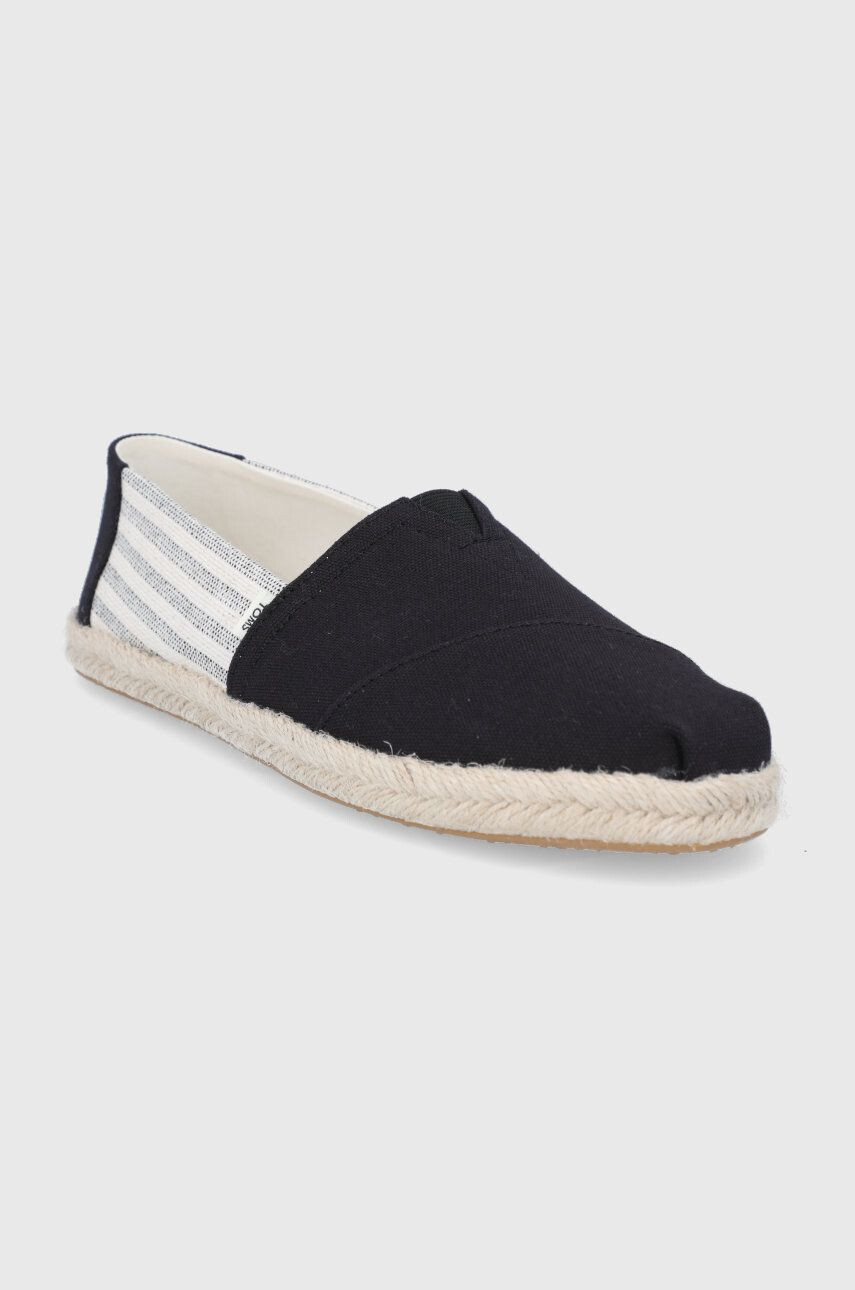 Toms Espadrilky University Stripes čierna farba - Pepit.sk