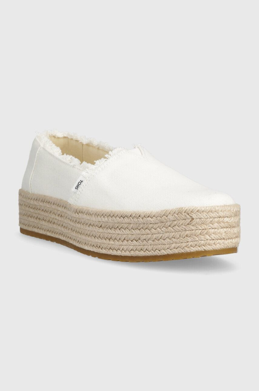 Toms Espadrilky Valencia biela farba na platforme 10019820 - Pepit.sk