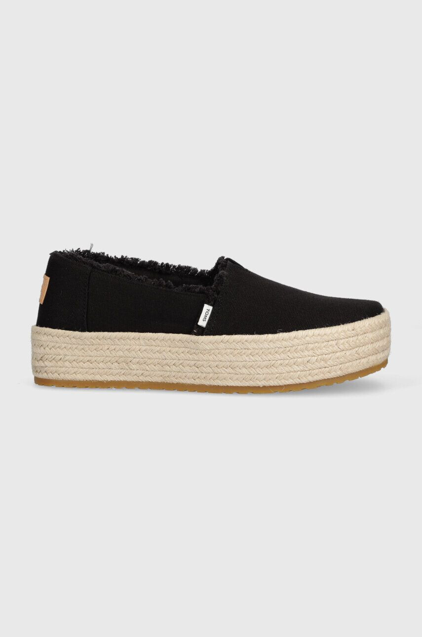 Toms Espadrilky Valencia čierna farba na platforme 10019795 - Pepit.sk