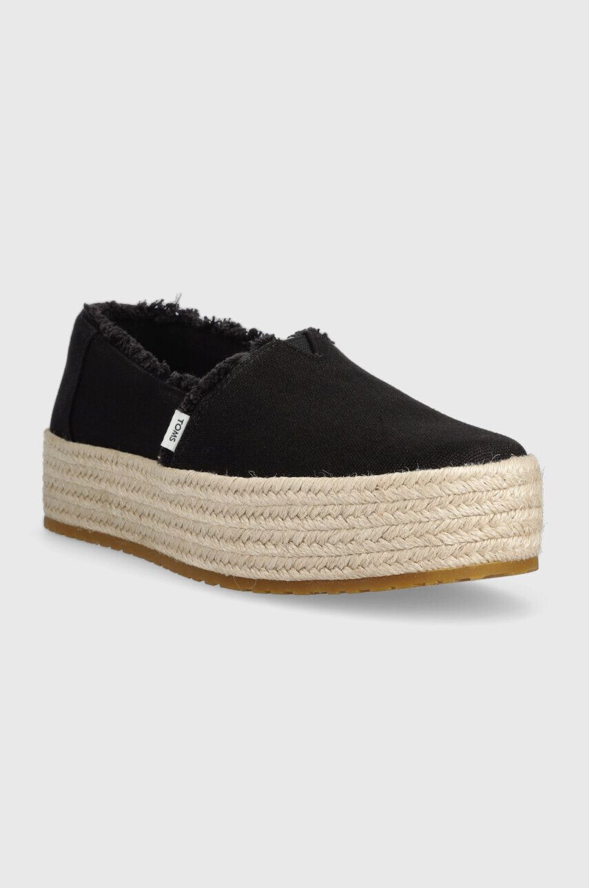 Toms Espadrilky Valencia čierna farba na platforme 10019795 - Pepit.sk