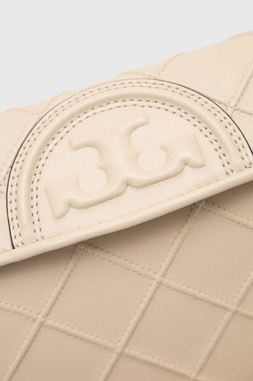 Tory Burch Kožená kabelka žltá farba - Pepit.sk