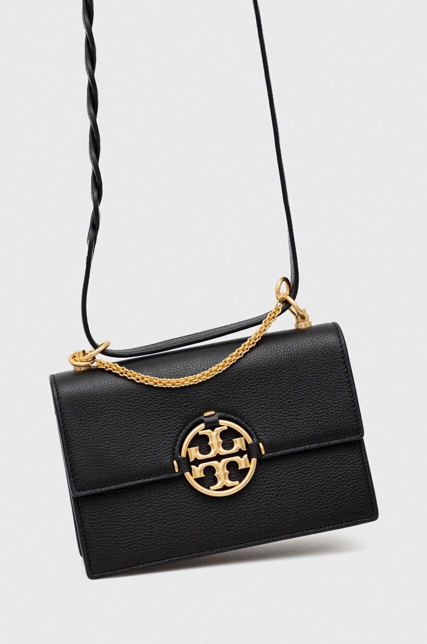 Tory Burch Kožená kabelka zelená farba - Pepit.sk