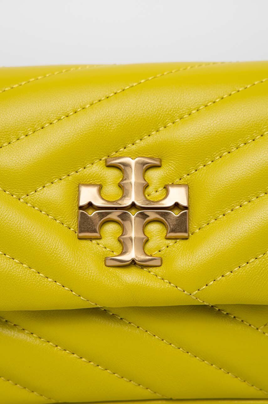 Tory Burch Kožená kabelka zelená farba - Pepit.sk