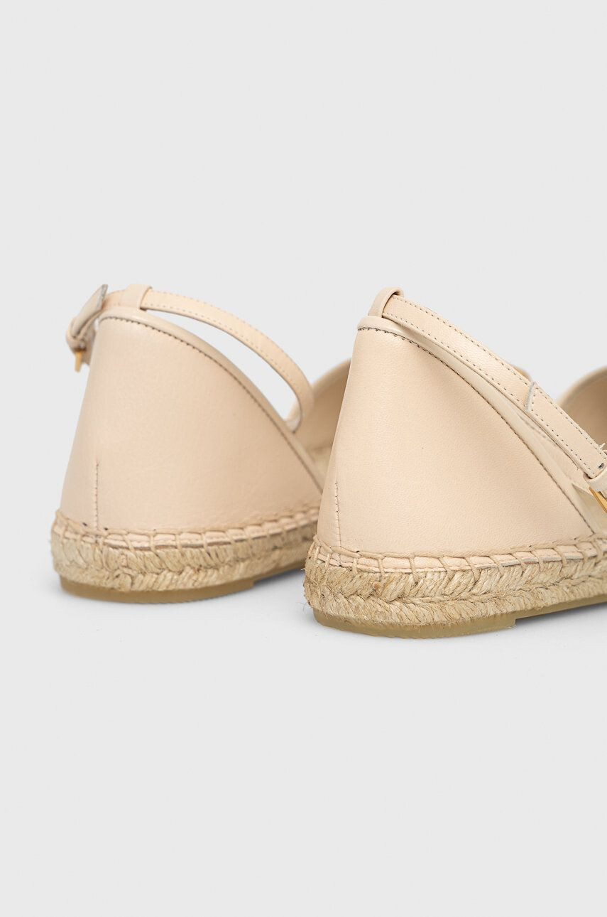 Tory Burch Kožené espadrilky Eleanor Dorsay béžová farba - Pepit.sk