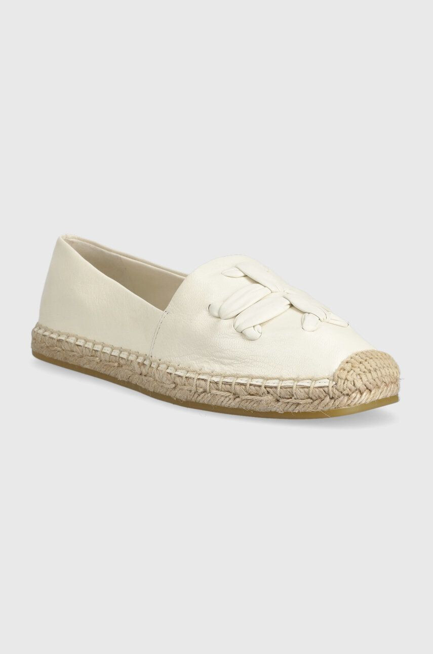 Tory Burch Kožené espadrilky Woven béžová farba na platforme 144042-164 - Pepit.sk