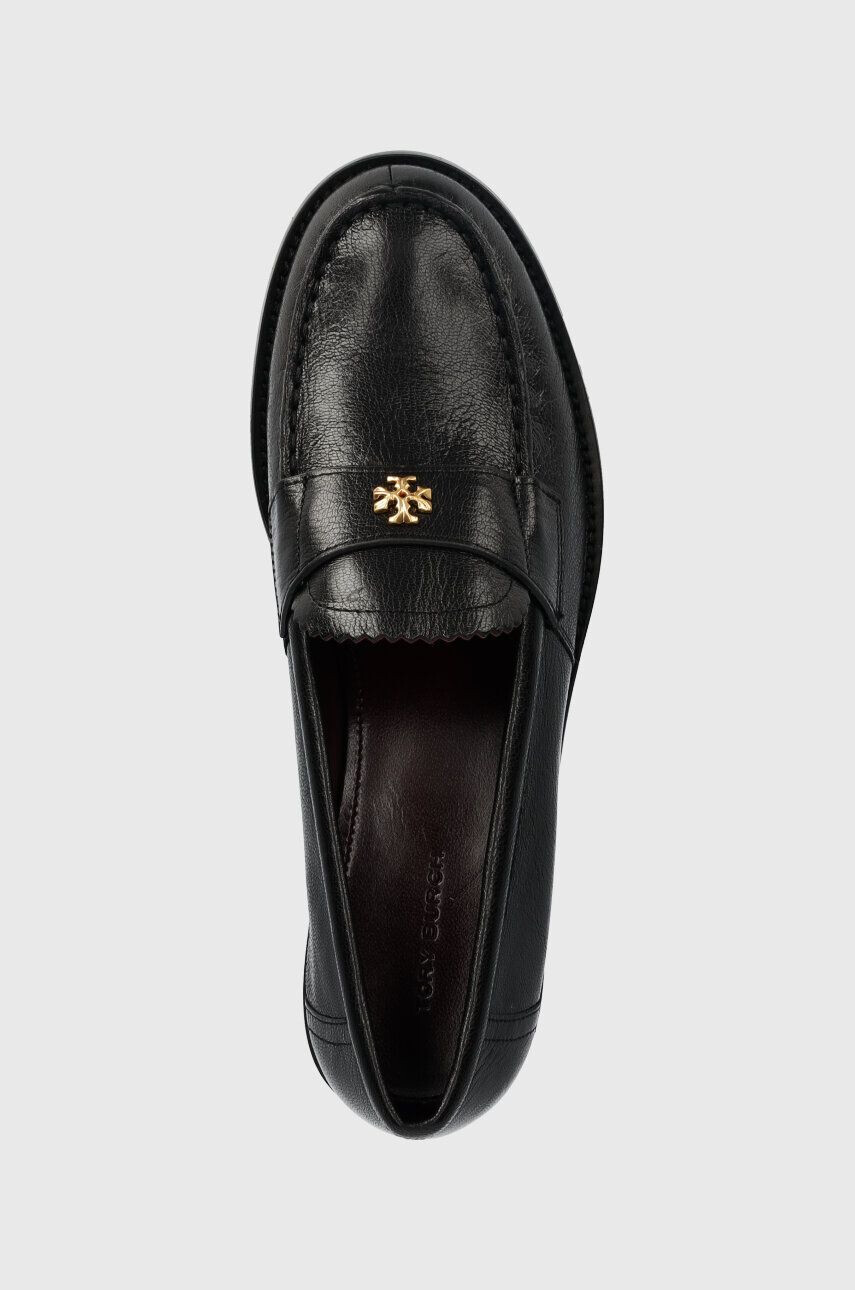 Tory Burch Kožené mokasíny CLASSIC LOAFER dámske čierna farba na plochom podpätku 150907-006 - Pepit.sk