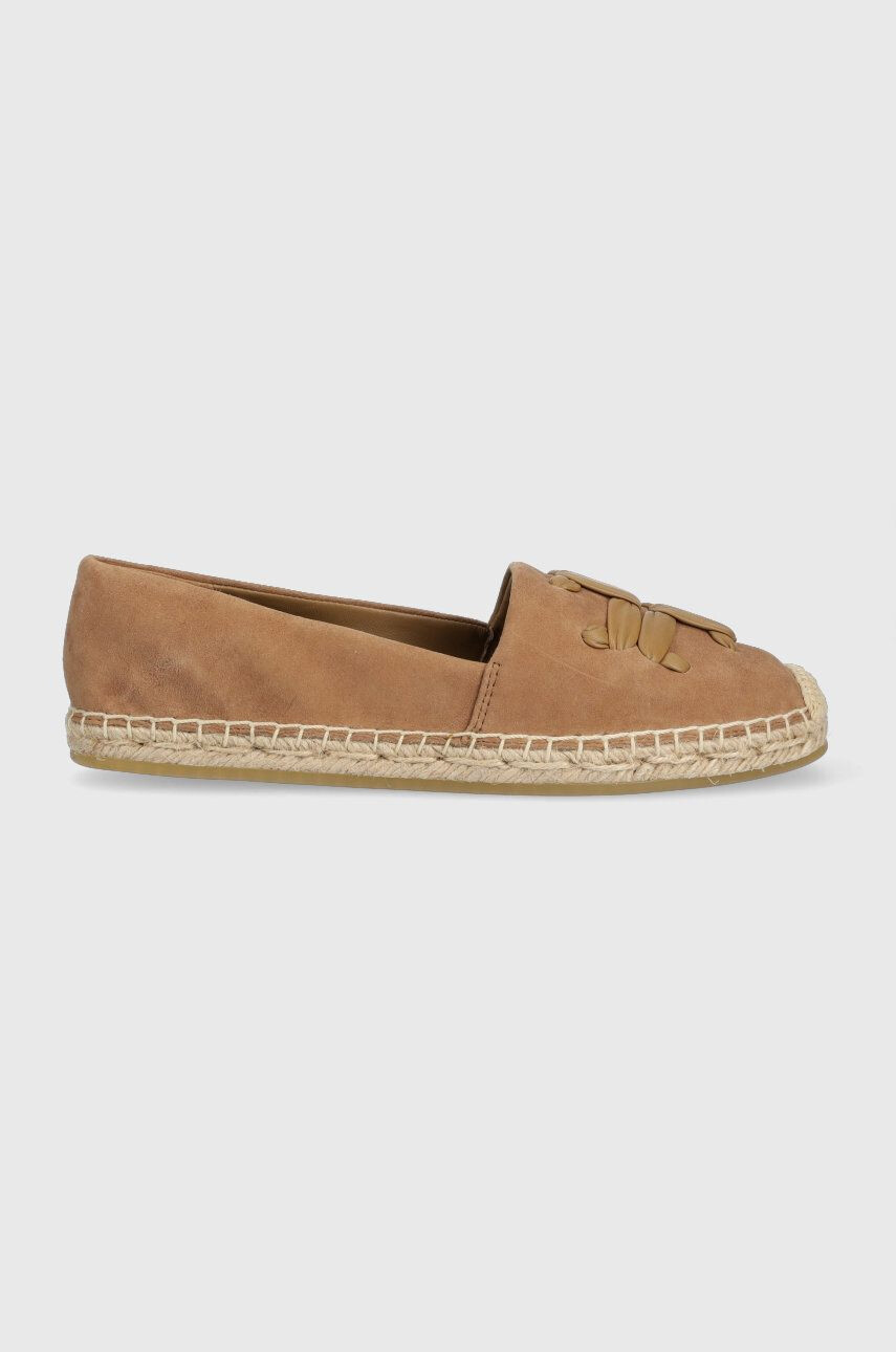 Tory Burch Semišové espadrilky Woven hnedá farba 143022-250 - Pepit.sk