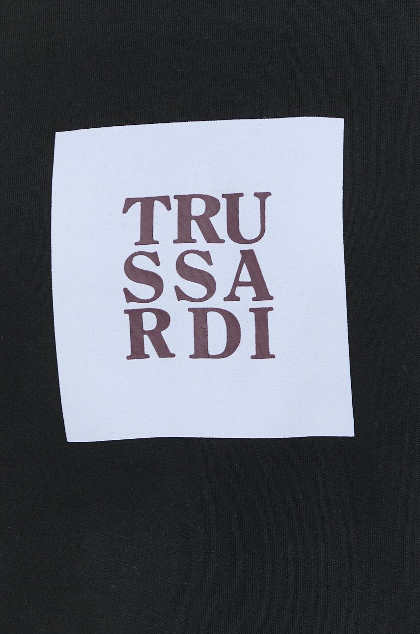 Trussardi Bavlnená mikina dámska čierna farba s potlačou - Pepit.sk