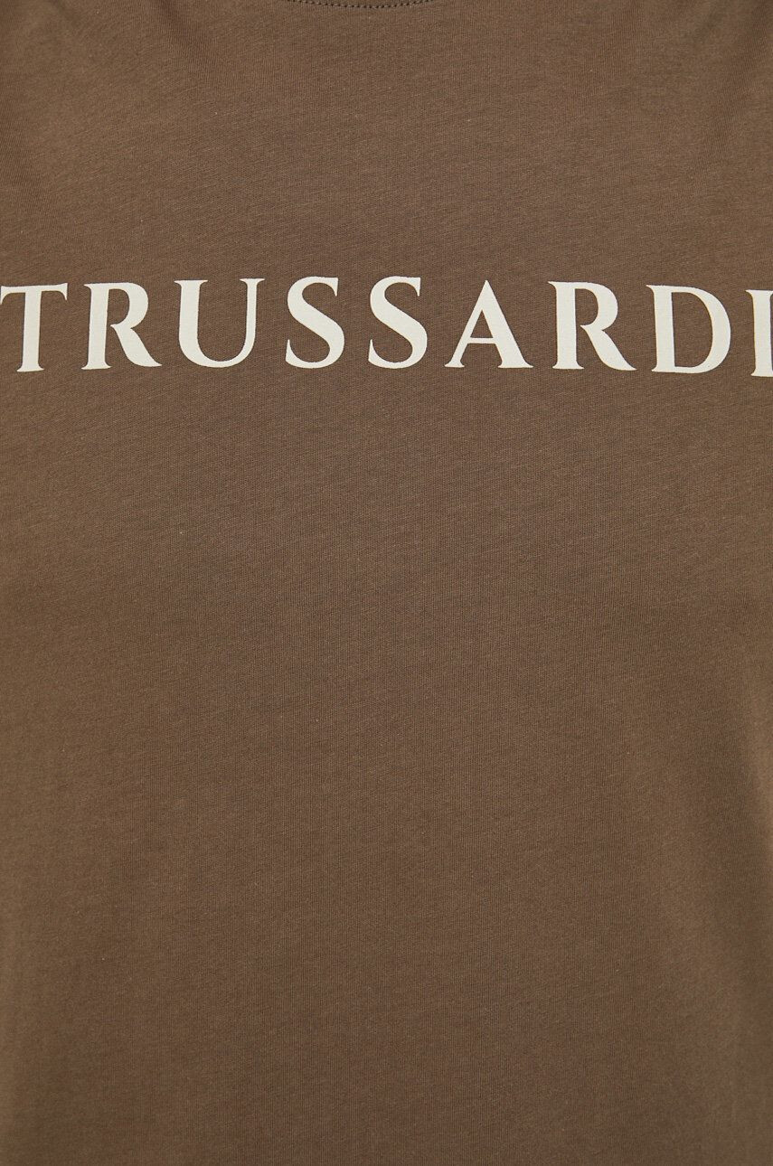 Trussardi Bavlnené tričko biela farba s potlačou - Pepit.sk