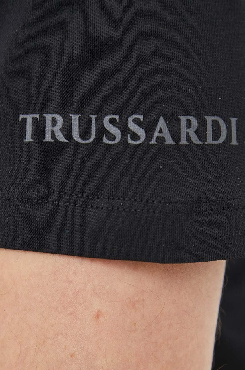 Trussardi Tričko pánske čierna farba s potlačou - Pepit.sk