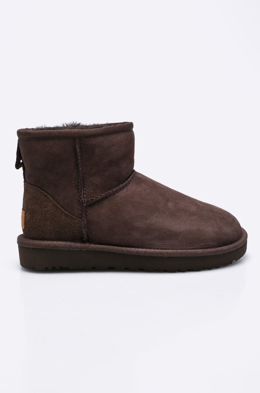 Ugg Členkové topánky Classic Ultra Mini dámske hnedá farba na plochom podpätku zateplené 1016222.CHO - Pepit.sk