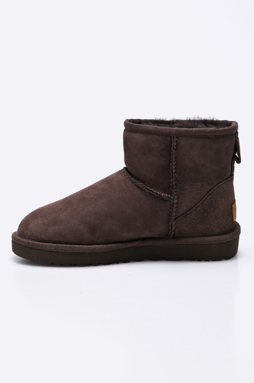 Ugg Členkové topánky Classic Ultra Mini dámske hnedá farba na plochom podpätku zateplené 1016222.CHO - Pepit.sk