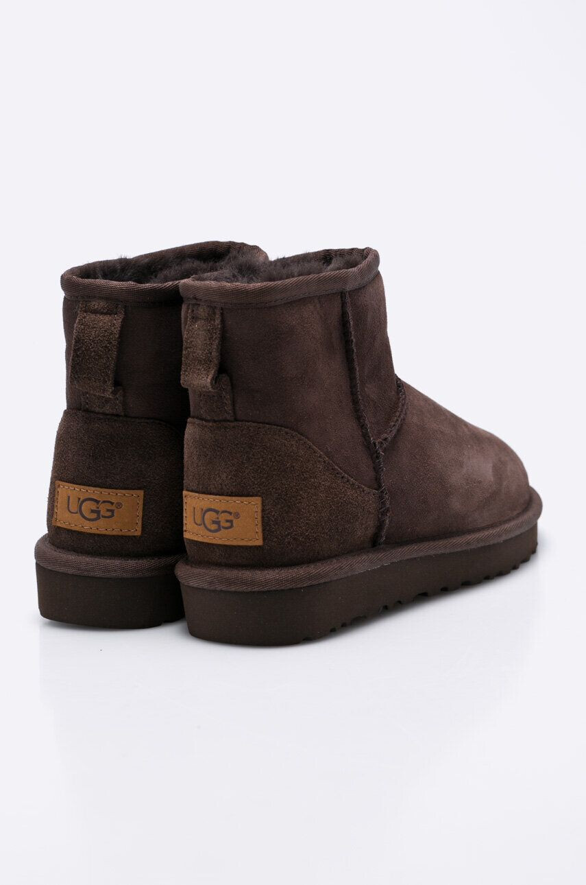 Ugg Členkové topánky Classic Ultra Mini dámske hnedá farba na plochom podpätku zateplené 1016222.CHO - Pepit.sk