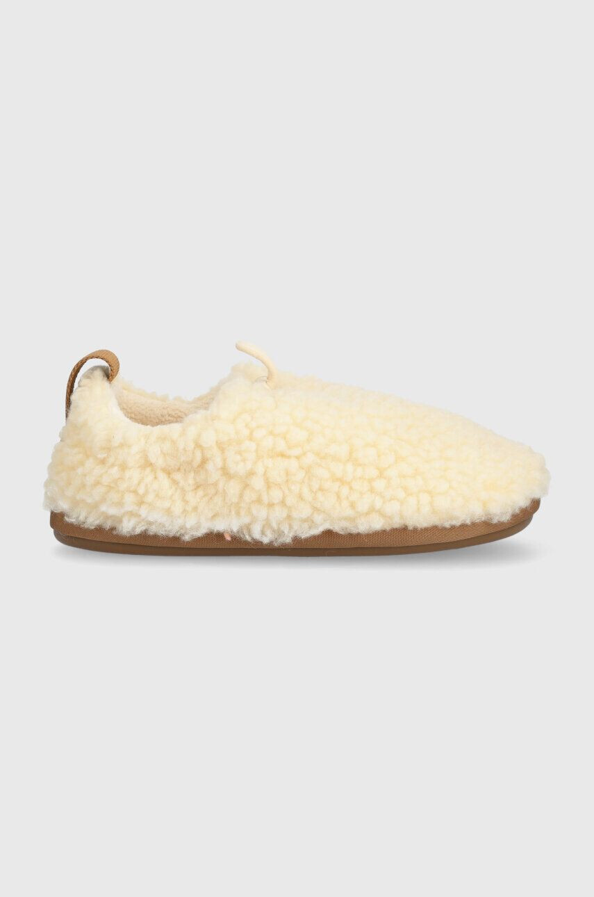 Ugg Detské papuče T PLUSHY SLIPPER béžová farba - Pepit.sk