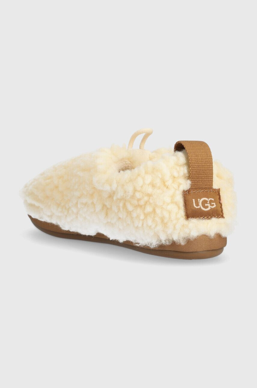 Ugg Detské papuče T PLUSHY SLIPPER béžová farba - Pepit.sk