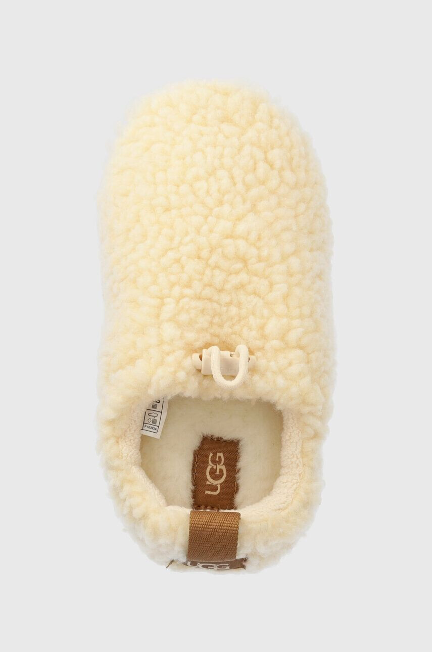 Ugg Detské papuče T PLUSHY SLIPPER béžová farba - Pepit.sk