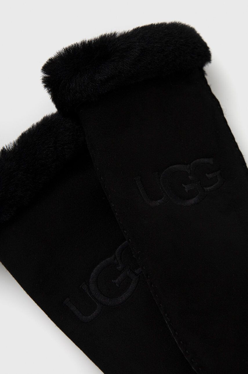 Ugg Semišové rukavice 20932-BLK dámske čierna farba - Pepit.sk