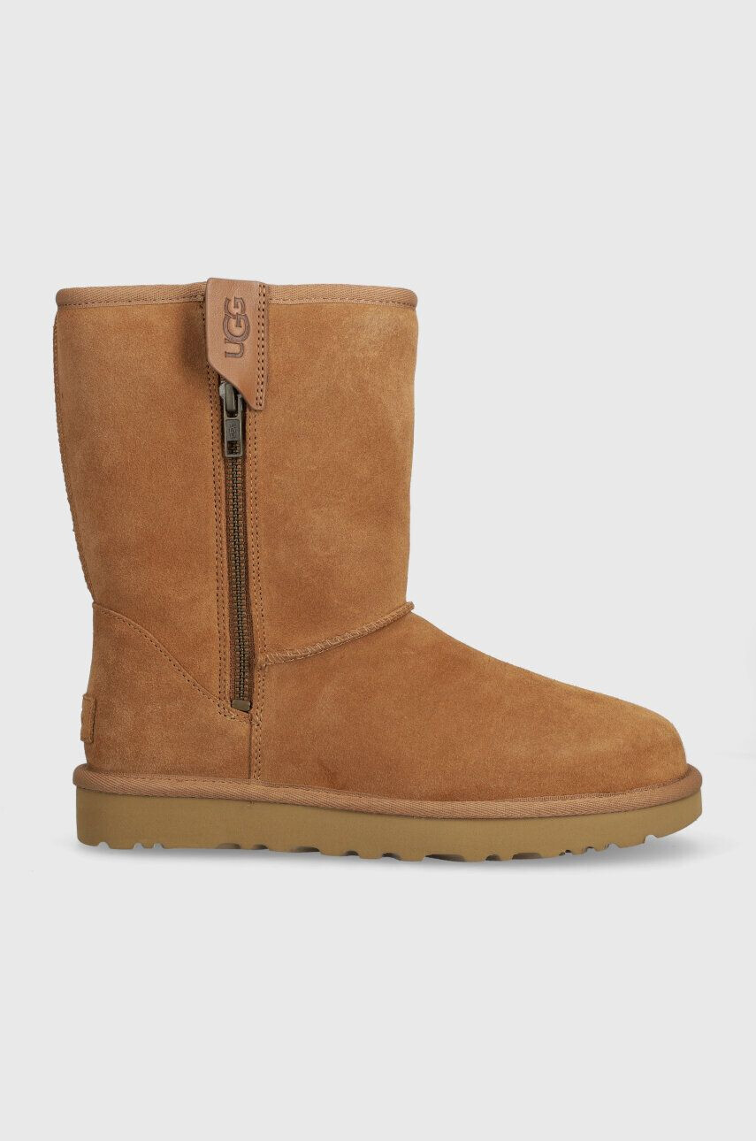 Ugg Semišové snehule Classic Short Bailey Zip hnedá farba 1144043 - Pepit.sk