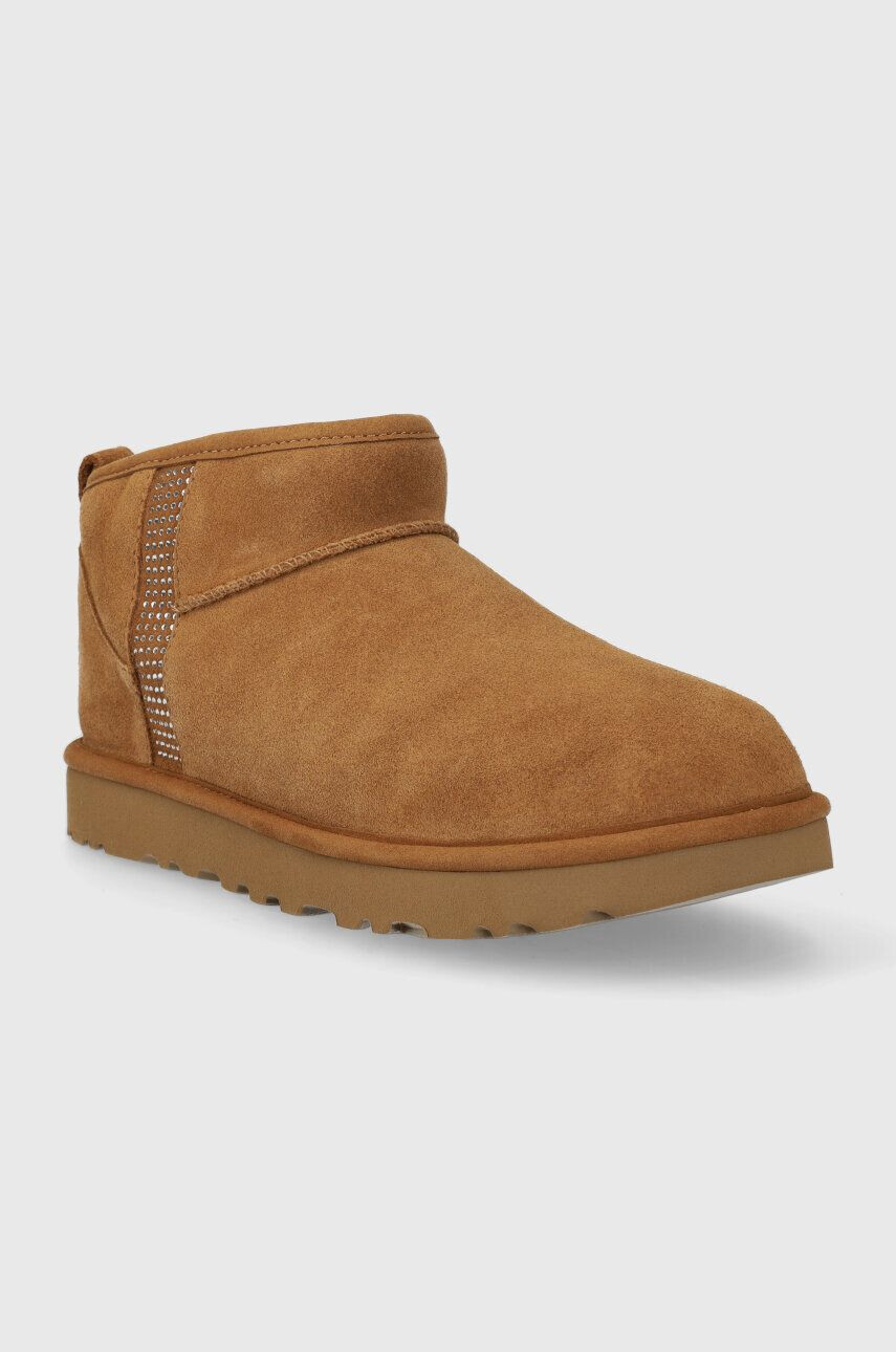 Ugg Semišové snehule W Classic Ultra Mini Bling hnedá farba 1153777 - Pepit.sk