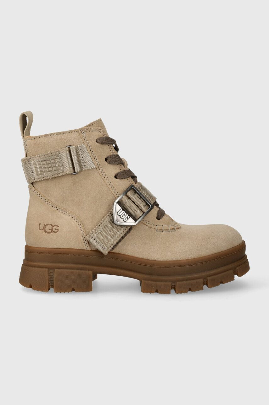 Ugg Semišové workery W Ashton Lace Up dámske béžová farba na platforme 1150650.MDSD - Pepit.sk