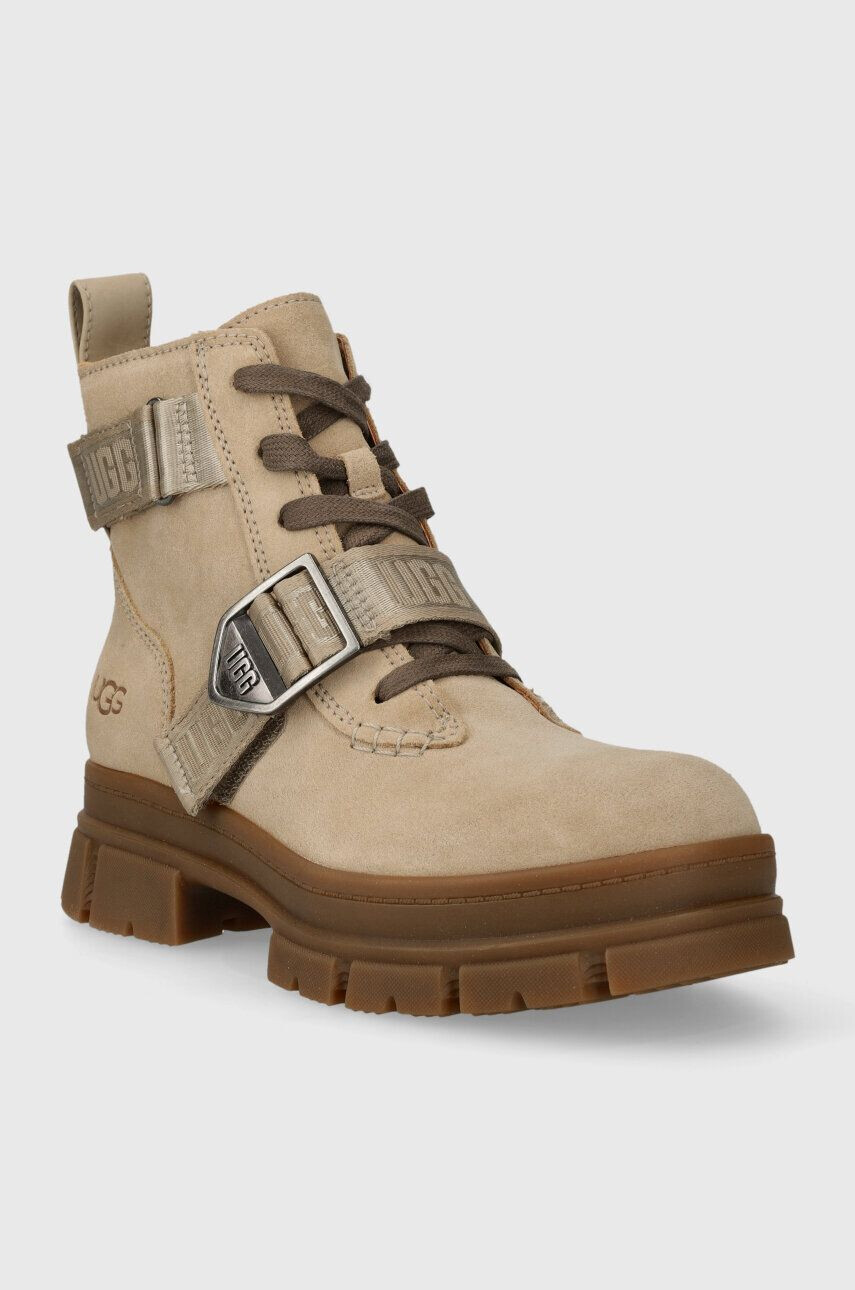 Ugg Semišové workery W Ashton Lace Up dámske béžová farba na platforme 1150650.MDSD - Pepit.sk