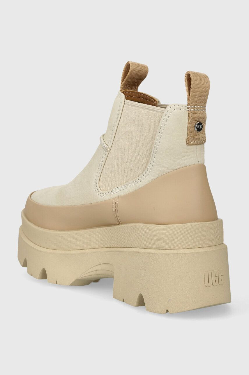 Ugg Topánky chelsea Brisbane Chelsea dámske béžová farba na platforme 1143842 - Pepit.sk