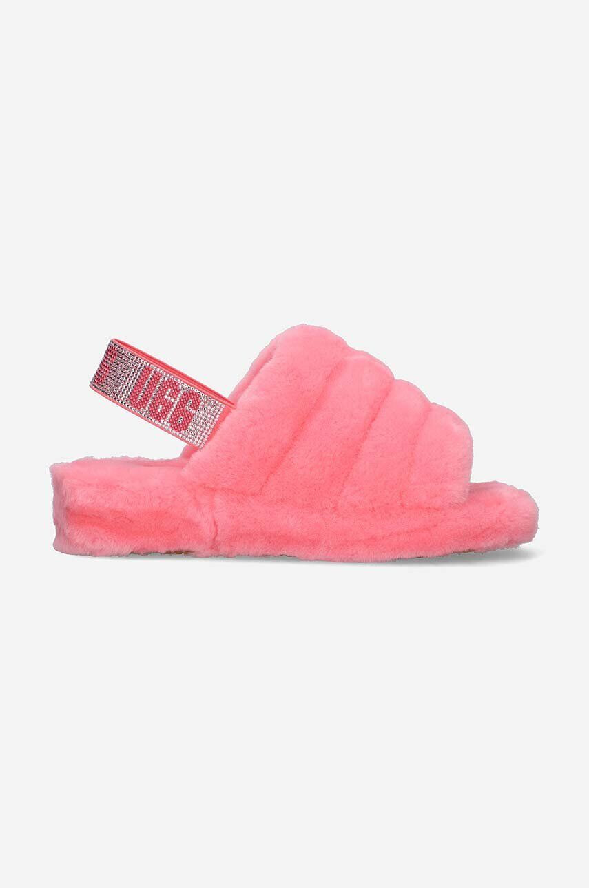 Ugg Vlnené papuče Fluff Yeah Bling 1116071 PJSM ružová farba - Pepit.sk