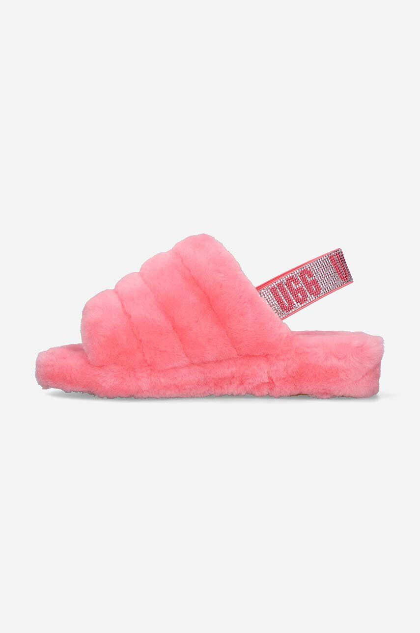 Ugg Vlnené papuče Fluff Yeah Bling 1116071 PJSM ružová farba - Pepit.sk