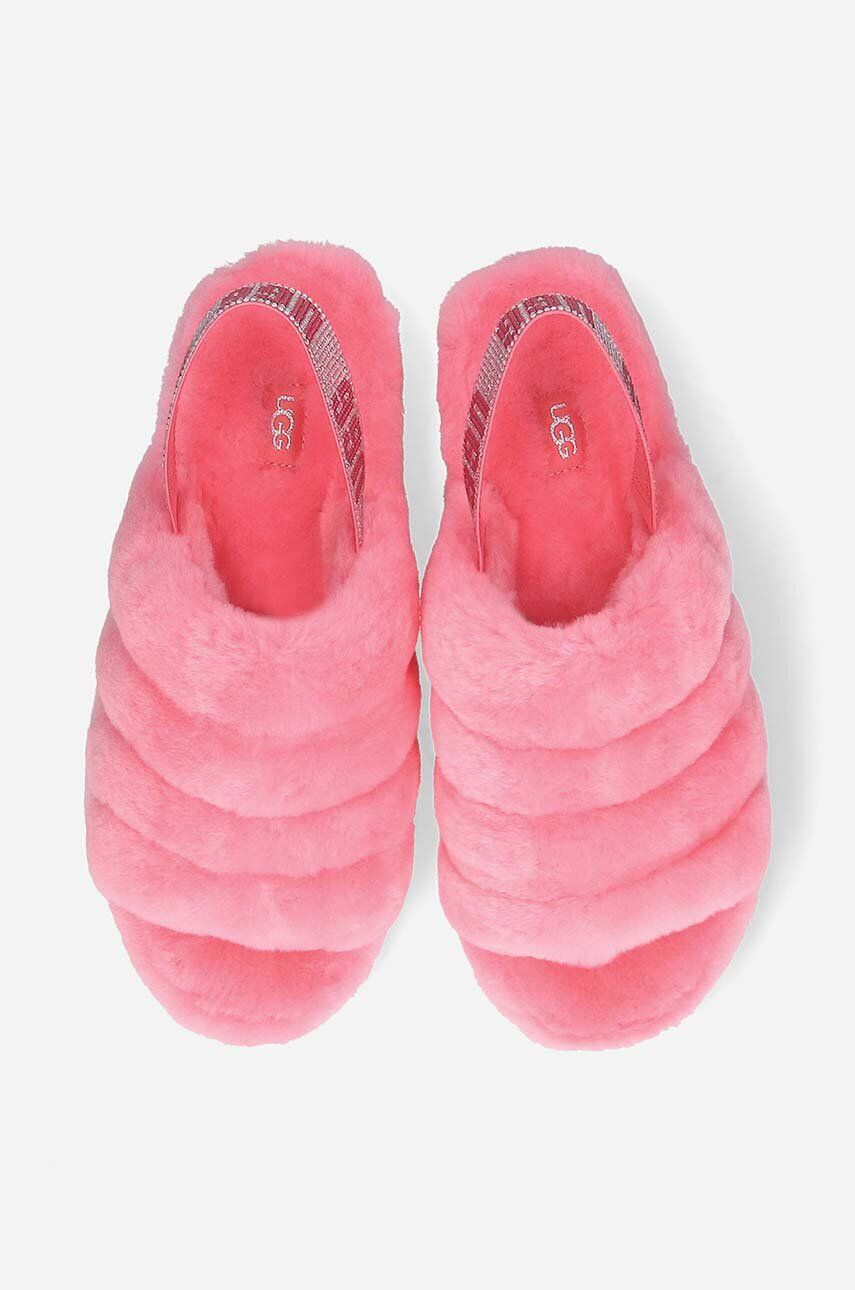 Ugg Vlnené papuče Fluff Yeah Bling 1116071 PJSM ružová farba - Pepit.sk