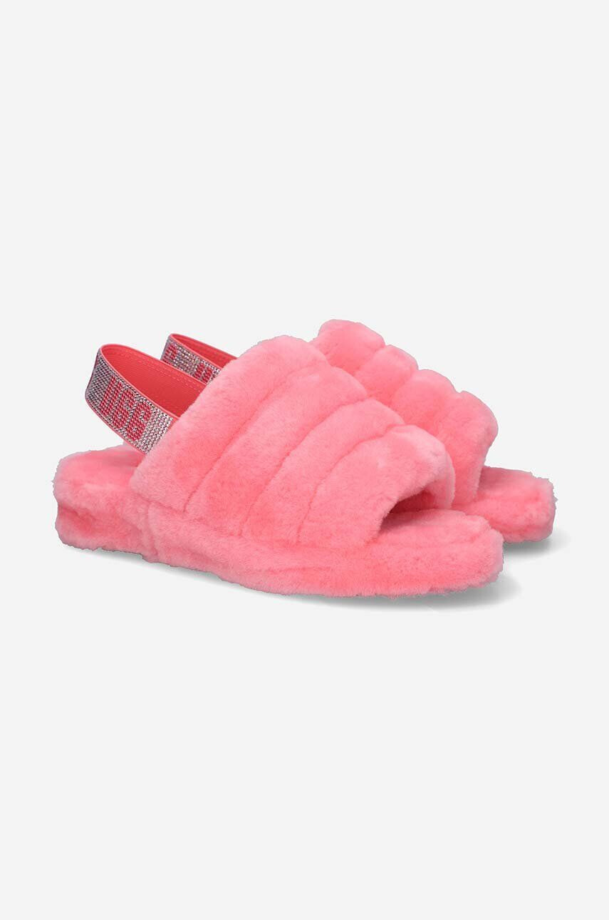 Ugg Vlnené papuče Fluff Yeah Bling 1116071 PJSM ružová farba - Pepit.sk