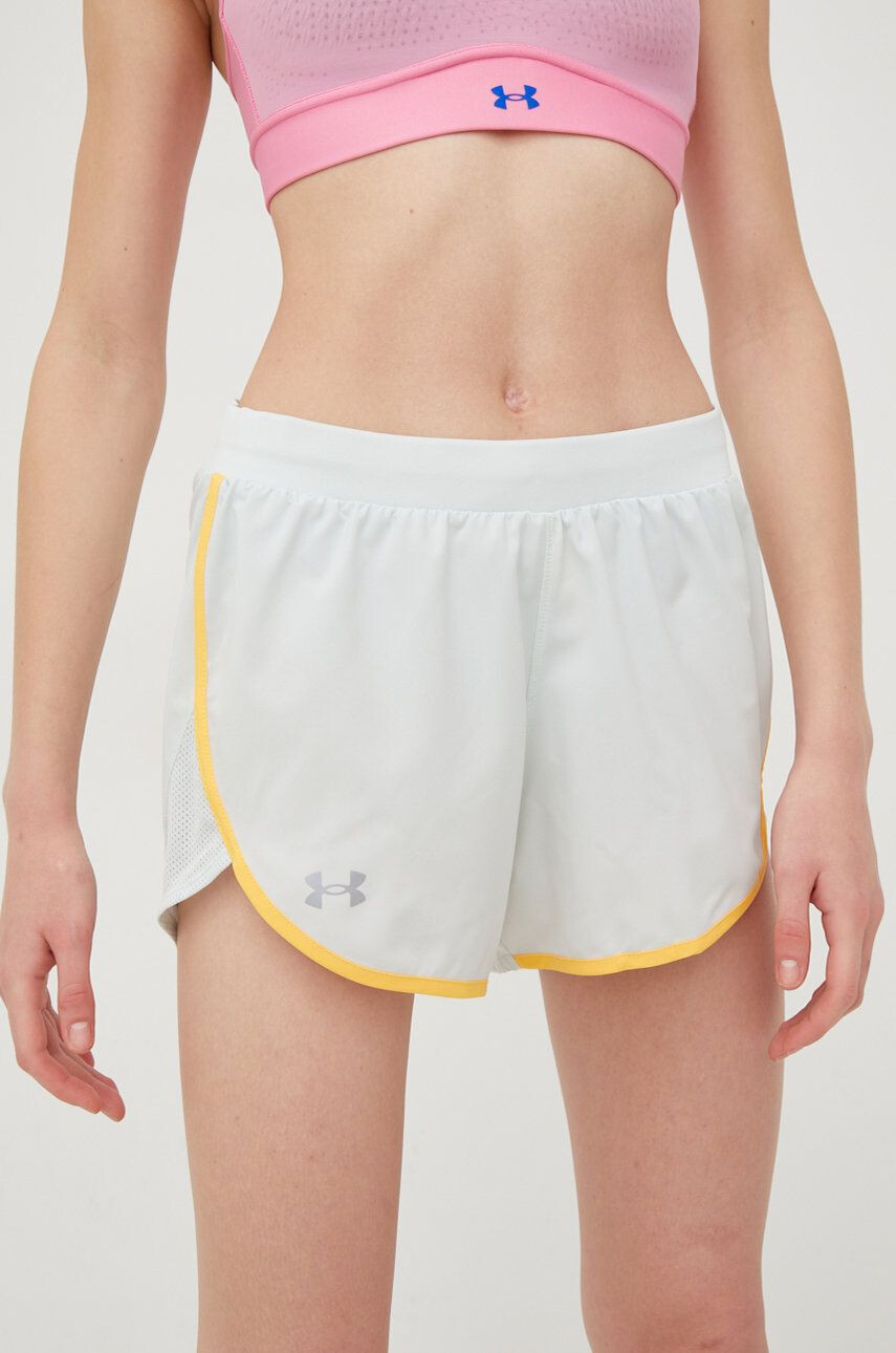 Under Armour Bežecké šortky Fly By Elite 1369766-593 zelená farba jednofarebné stredne vysoký pás - Pepit.sk