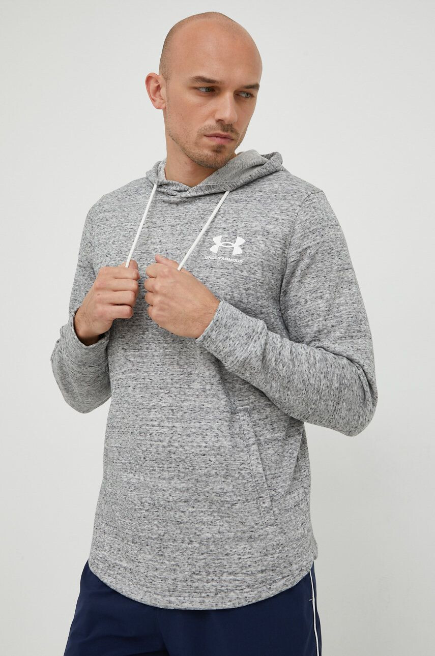 Under Armour Mikina 1370401 pánska šedá farba s potlačou - Pepit.sk