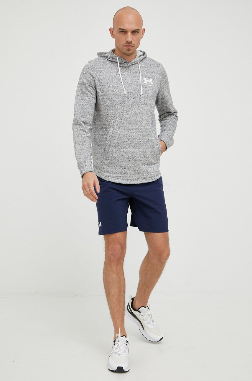 Under Armour Mikina 1370401 pánska šedá farba s potlačou - Pepit.sk