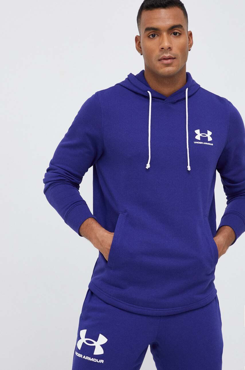 Under Armour Mikina pánska fialová farba s kapucňou s potlačou - Pepit.sk