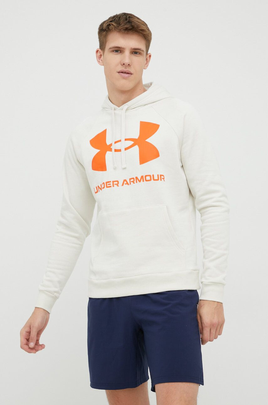 Under Armour Mikina 1357093-652 pánska béžová farba s potlačou - Pepit.sk