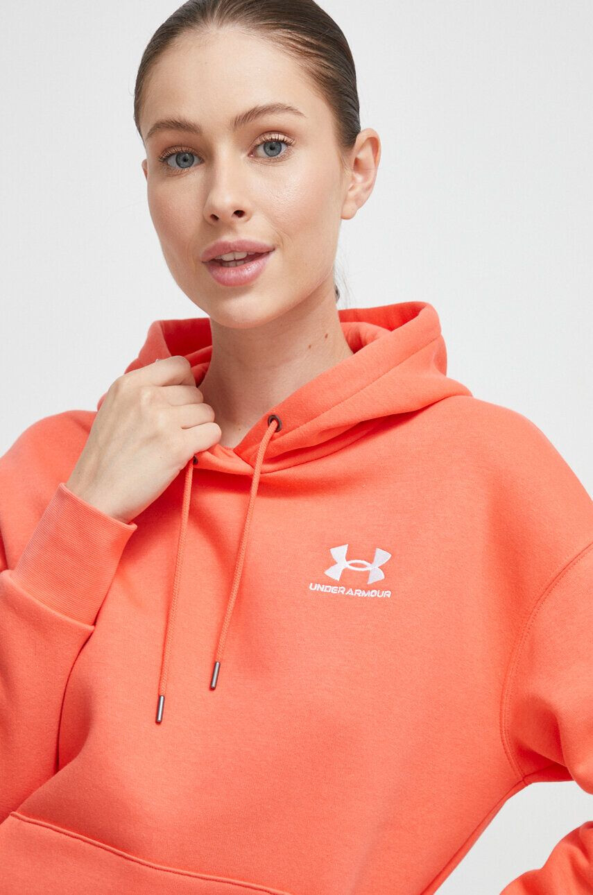 Under Armour Mikina dámska červená farba s kapucňou jednofarebná - Pepit.sk