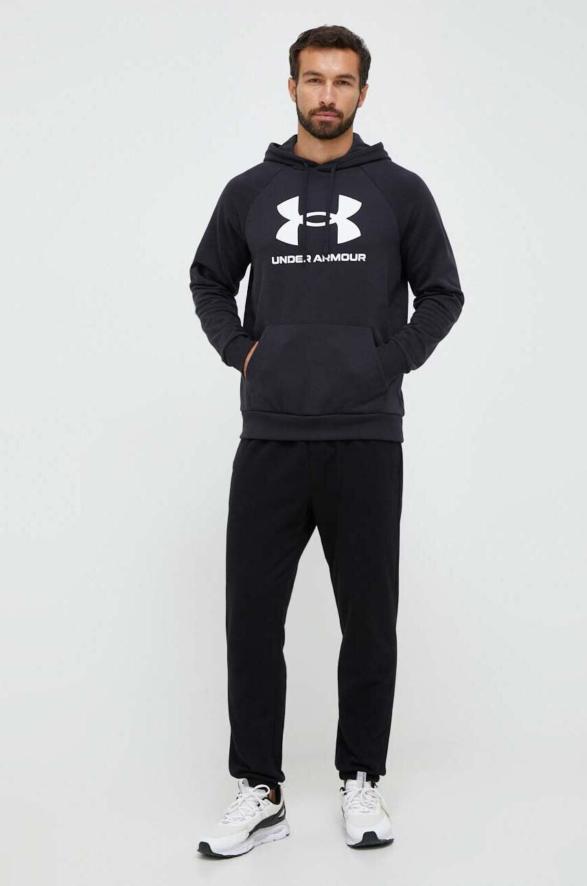 Under Armour Mikina pánska čierna farba s kapucňou s potlačou - Pepit.sk