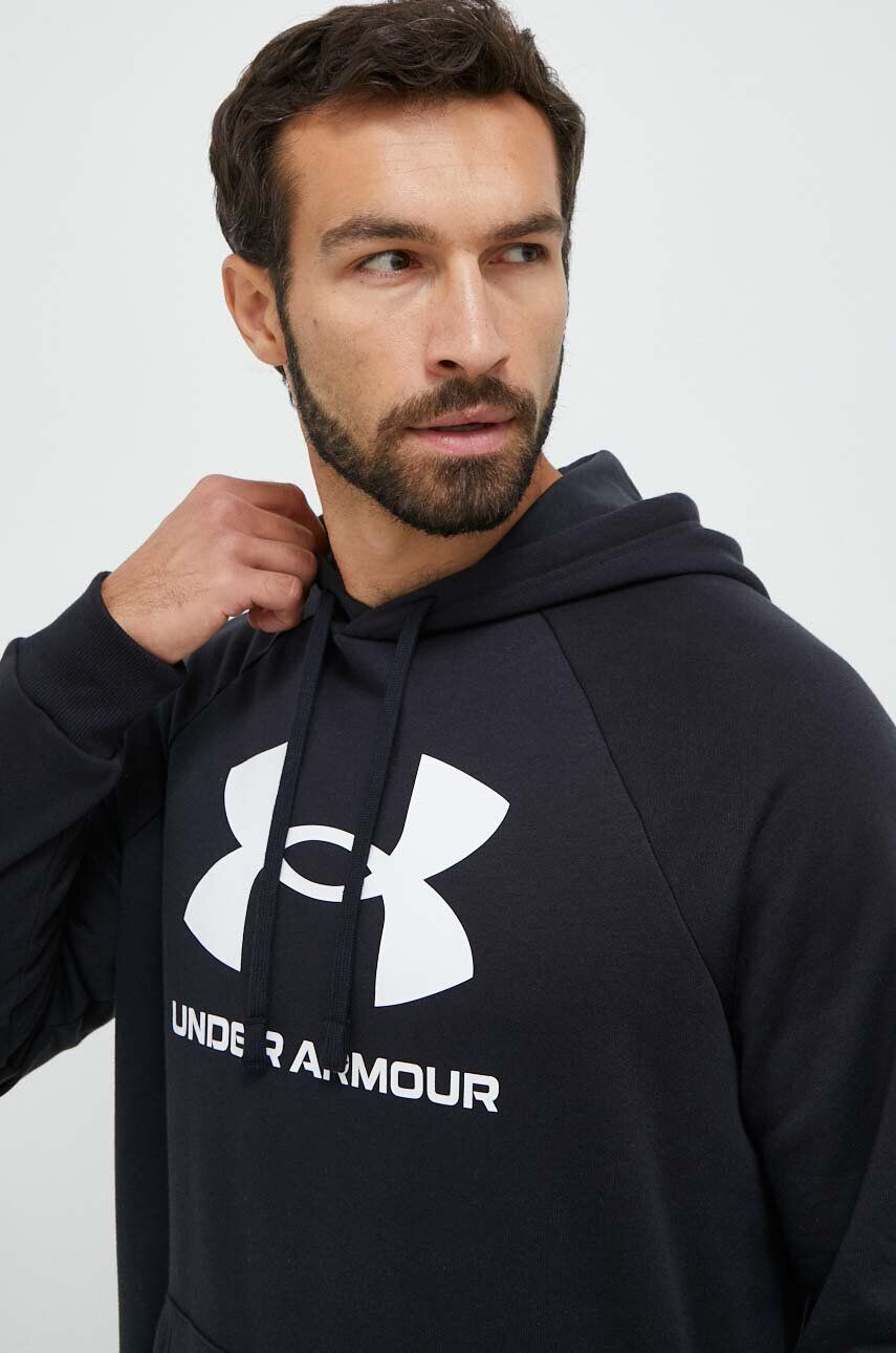 Under Armour Mikina pánska čierna farba s kapucňou s potlačou - Pepit.sk